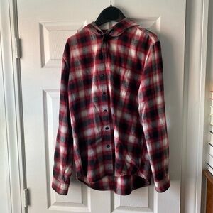 American Eagle Red and Black Plaid Shirt